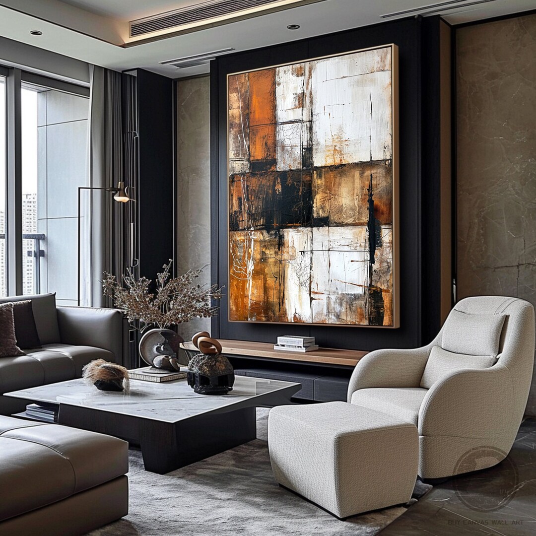 Light Brown Wabi Sabi Wall Art Large Brown Minimalist Abstract Wall Art ...