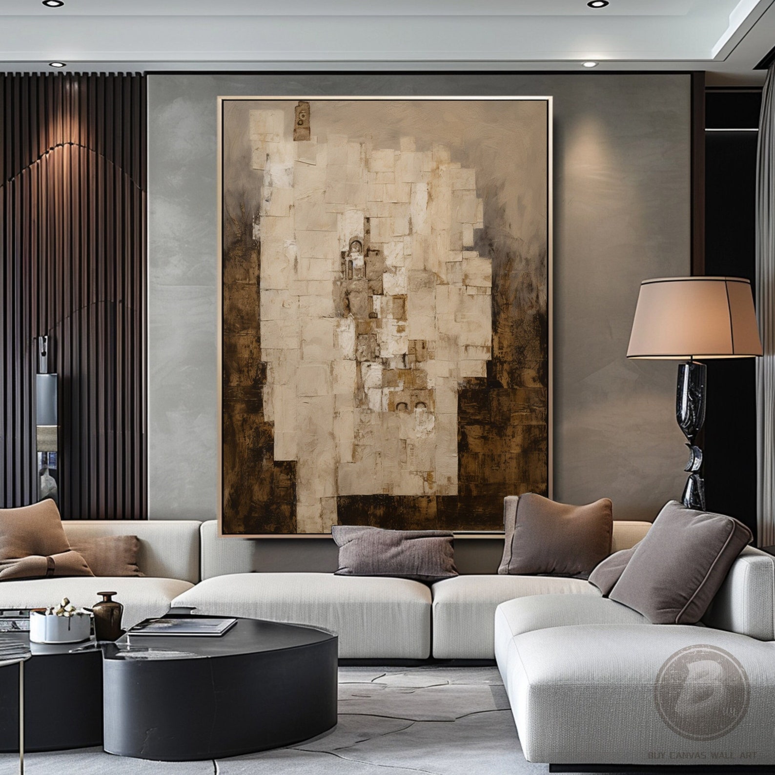 Brown Wabi Sabi Wall Art Original Light Brown 3d Textured Wall Art ...