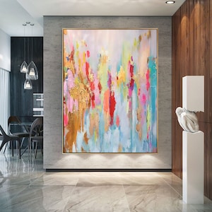 Large Abstract Oil Painting Original Gold Abstract Painting on Canvas ...