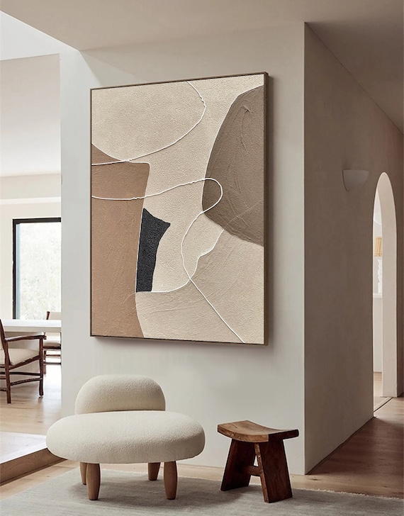 Beige wabi sabi wall art beige brown abstract painting neutral wall decor beige minimalist painting boho textured wall art entrance wall art