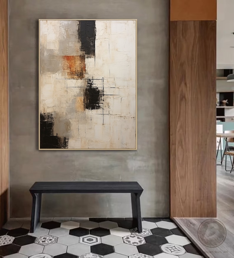 Beige Wabi Sabi Abstract Painting, Modern 3D Textured Canvas Art - Etsy