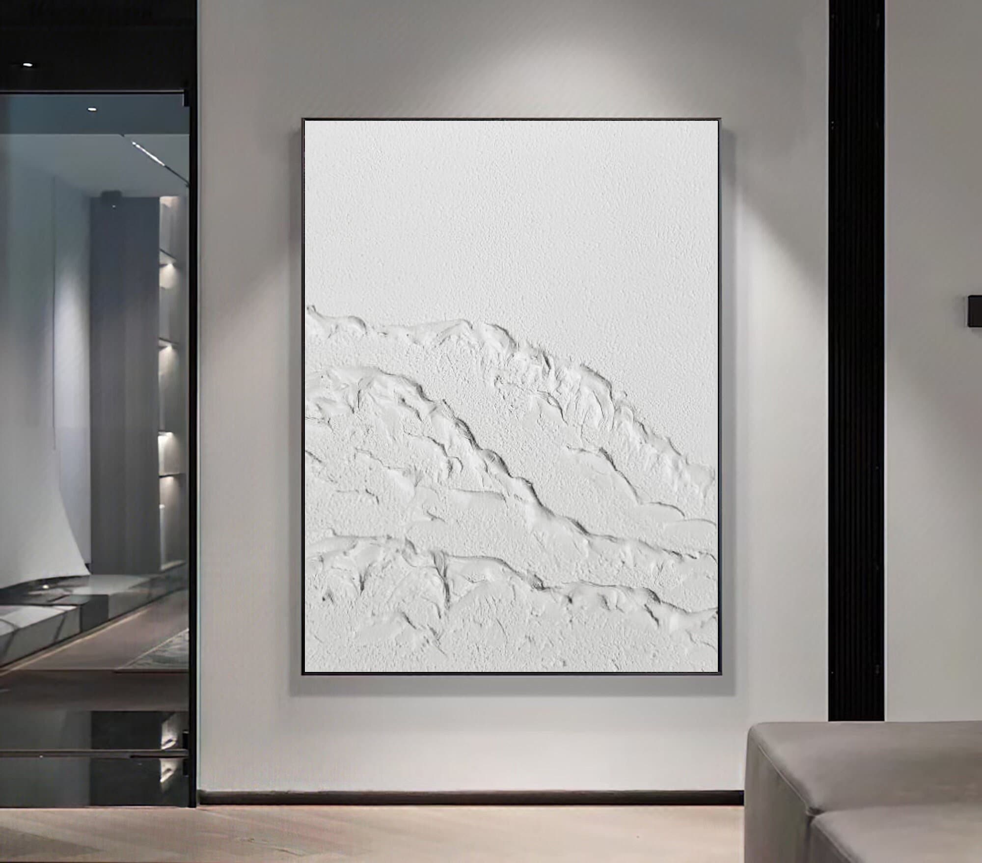 VAYIMDH Abstrakte Wandkunst – 61x121 Cm, Weiß-gold, Strukturiert, Für Wohnzimmer, Schlafzimmer Oder Büro, Moderne Deko