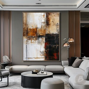 Neutral Earthtone Wabi Sabi Wall Art Large Brown Textured Painting ...