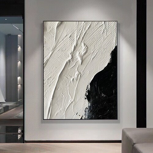 Large White Abstract Painting White Textured Wall Art Large Etsy