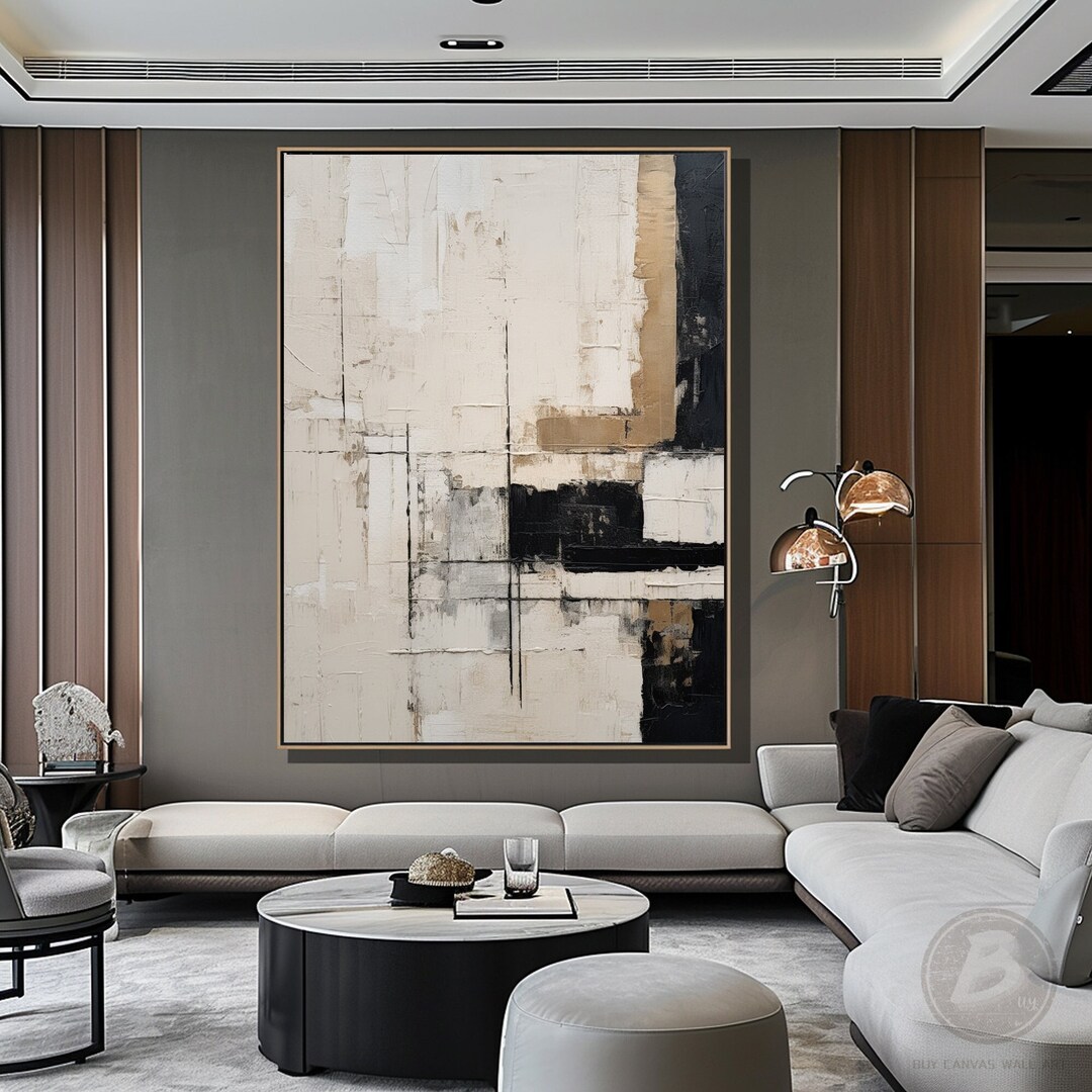 Large Beige Wabi Sabi Wall Art Beige Minimalist Abstract Painting Beige ...
