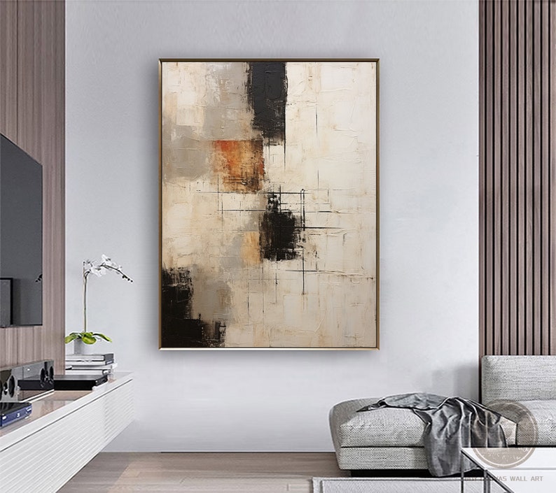 Beige Wabi Sabi Abstract Painting, Modern 3D Textured Canvas Art - Etsy
