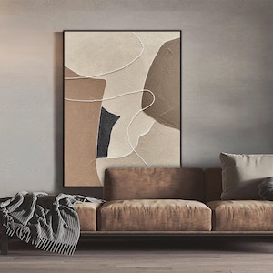 Beige Wabi Sabi Wall Art Beige Brown Abstract Painting Neutral Wall ...