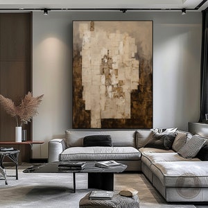 Brown Wabi Sabi Wall Art Original Light Brown 3d Textured Wall Art ...