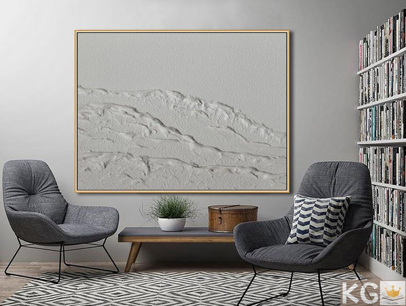 White Abstract Painting White Wall Art White 3D Textured Art Etsy India