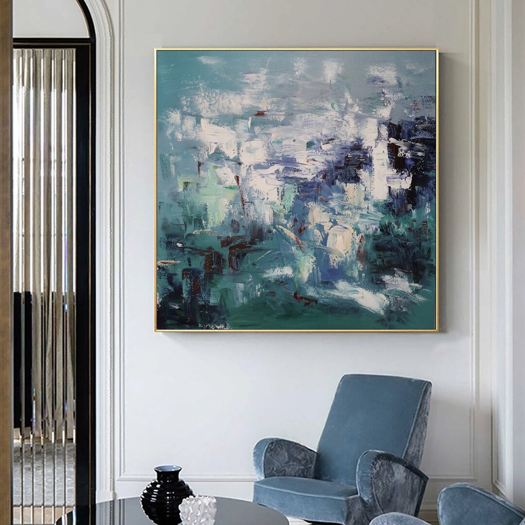 Green Textured Wall Art Green Abstract Canvas Art Modern Nordic Green ...