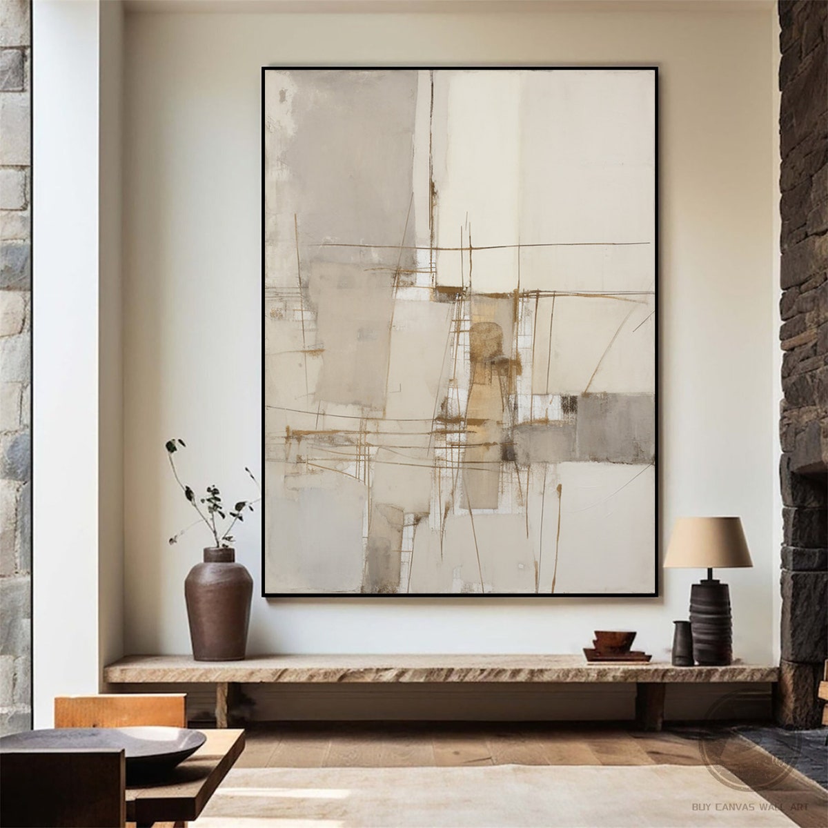 Original Creamy Abstract Wall Art Large Beige Line Texture Wall Art Modern Beige Wabi Sabi Wall Art Neutral Tan Abstract Oil Painting - Etsy