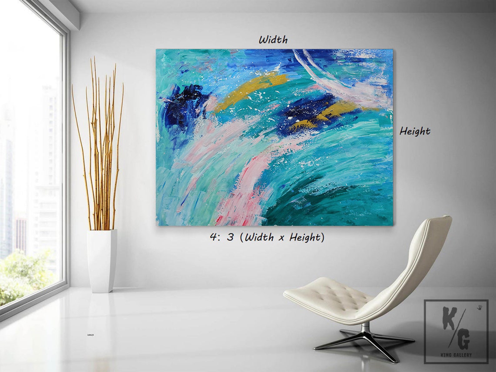 Large Green Abstract Paintingoriginal Pink Abstract Painting Etsy