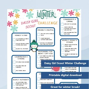 Daisy Girl Scout Winter Challenge Printable