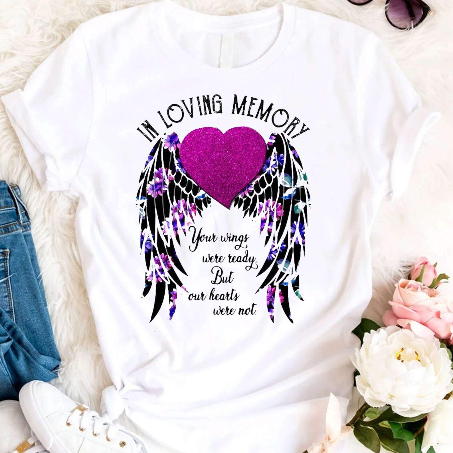 Personalized Shirt Your Wings Were Ready But Our Hearts Were | Etsy