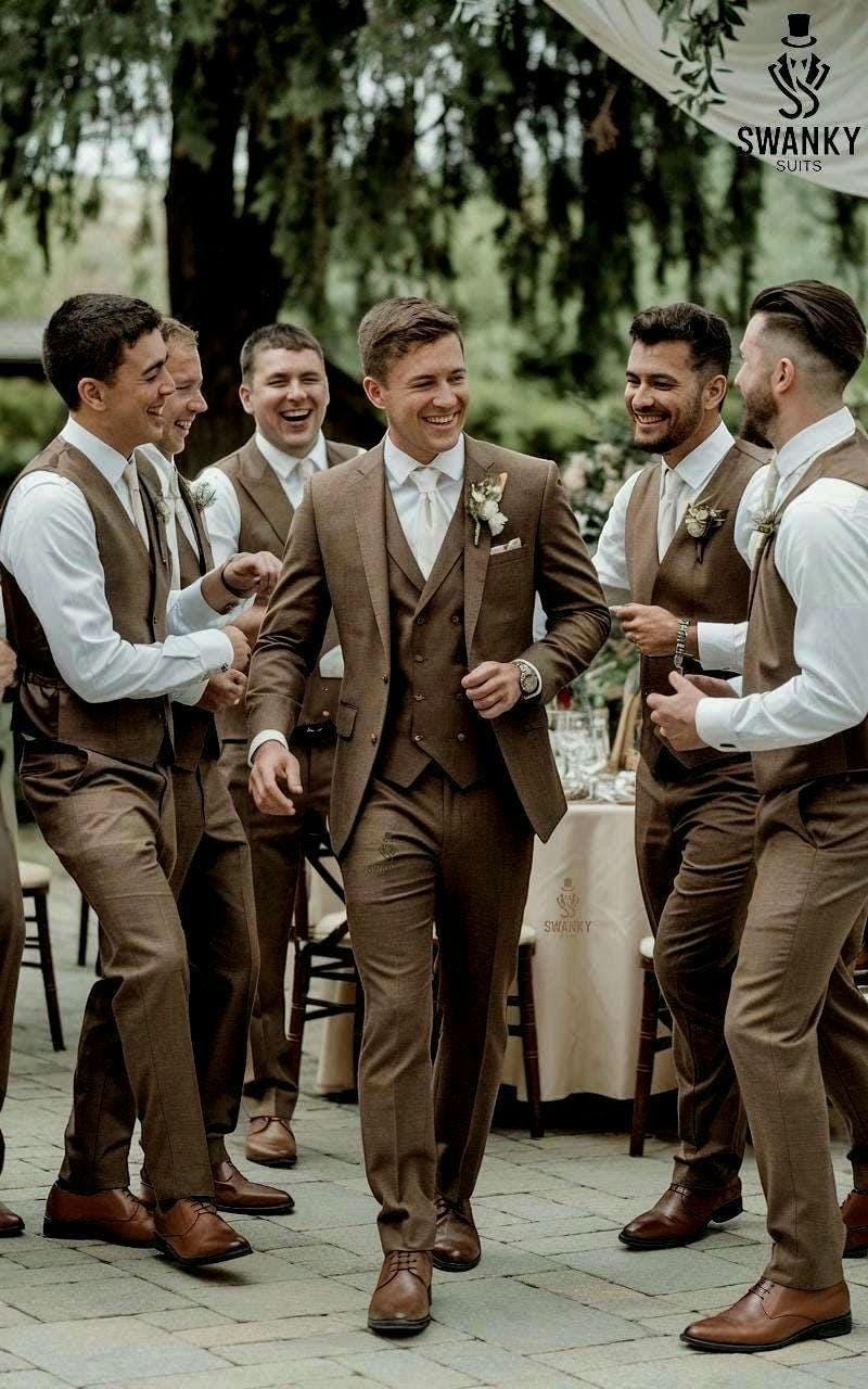 Cafe Capucchino Ternos Cafes De Hombre Traje Marrón Oscuro México