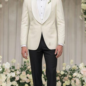 Wedding Ivory White Tuxedo Shawl Lapel Jacket for Dinner, Party, Wedding Tuxedo for Men Prom Night Tuxedo for Men