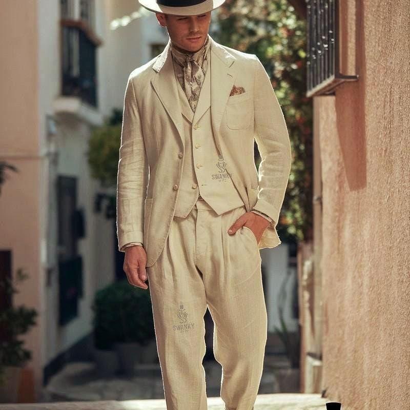 Men's 2pc Cream zoot Suit and Pants main image 0