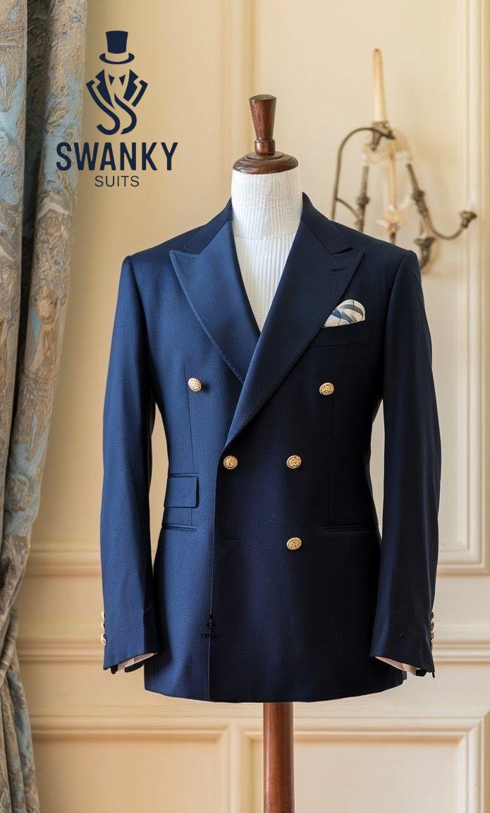 Navy double breasted blazer - Etsy 日本