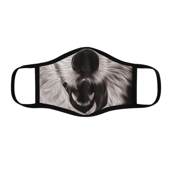 Filter Pocket Facemask- Happy Husky Black and White