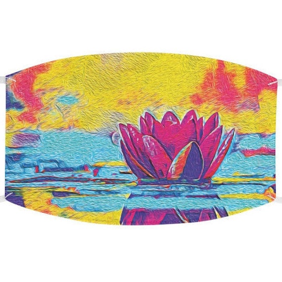 Facemask- A Lotus Flower Floats Design With Adjustable Ear Loops