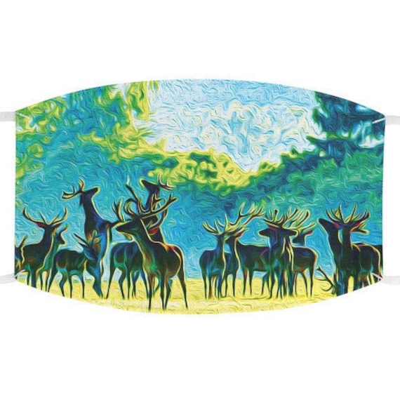 Facemask- Majestic Herd of Reindeer In Forest