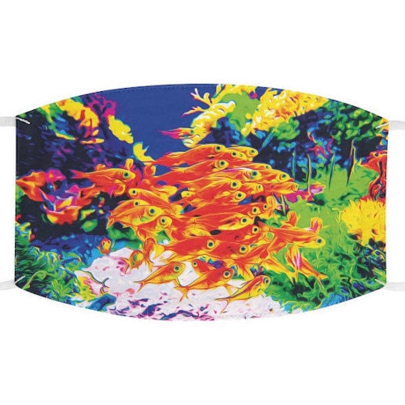Facemask- Coral Reef School of Fish Ocean Nature