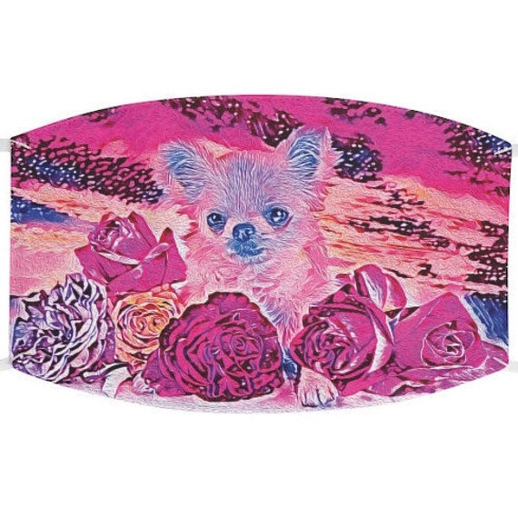 Facemask- Chihuahua With Roses