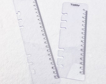Marcador de hoy con regla / para A5 o personal / Carpeta de anillas de 6 orificios / Pestaña superior o inferior / Inserto de decoración del planificador
