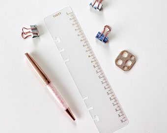 Today Bookmark with Ruler for A5 or Personal Size Planner, Frost Gold (Centimeter)