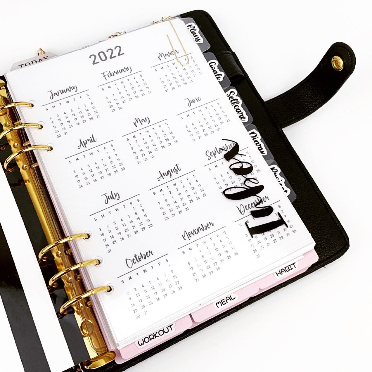 A5 | Inbox Dashboard for A5 6 Hole Ring Binder Planner | Clear Acrylic Printed Letter