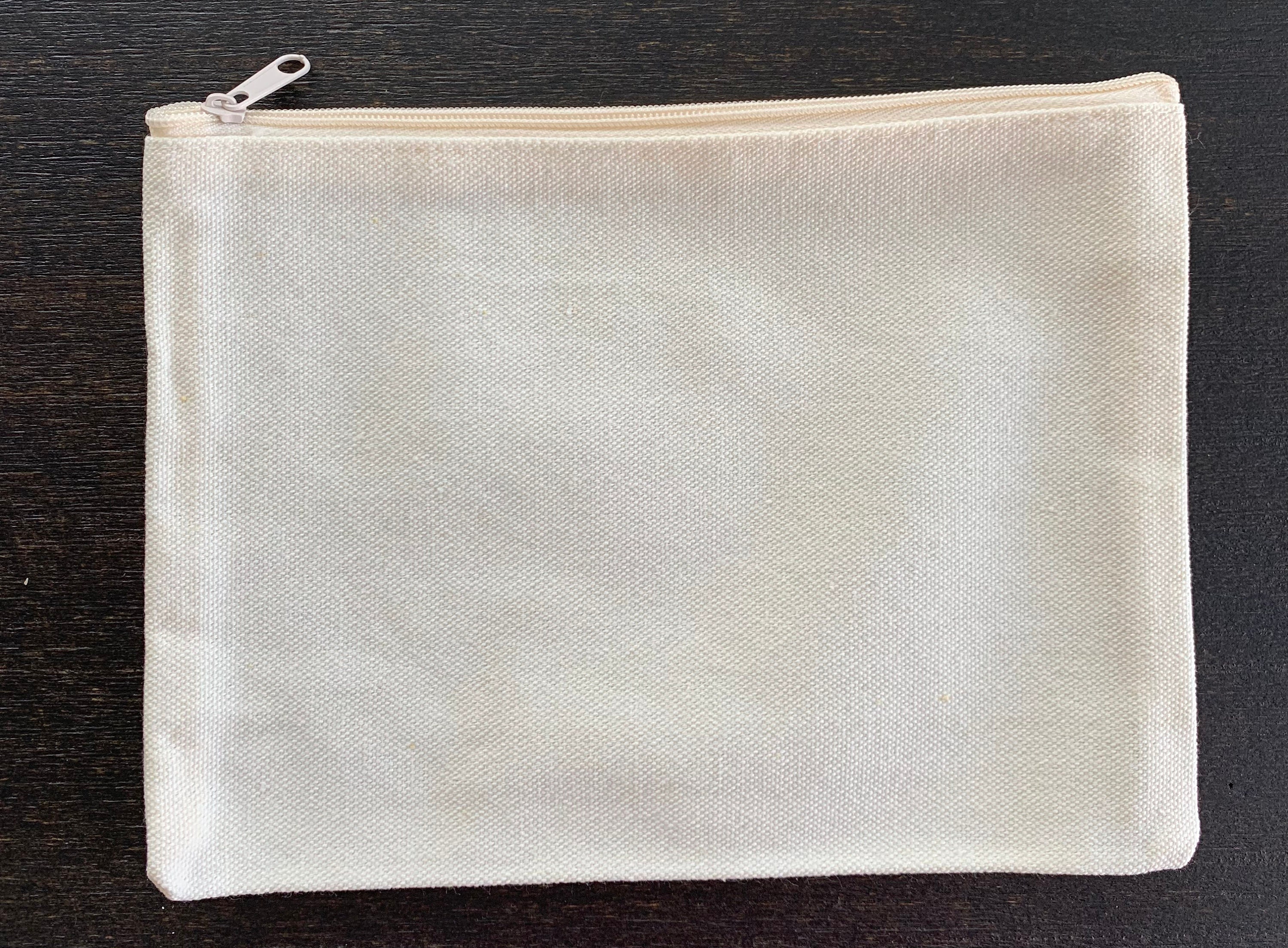 Canvas Cosmetic Bag With Sewn Logo Label
