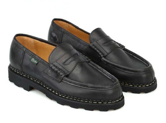 PARABOOT Reims Black Leather Loafers - Etsy Canada