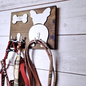 Dog Lead Hook leash hanger, rustic leash hanger, dog lead hook, hook for dog leash wooden hanger. dog breed shape outline.