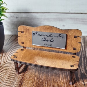 Pet memorial bench gift 15cm wide, pet memento, dog commemoration, in loving memory, dog cat memorabilia  ornament