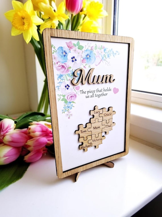 Mothers day piece that holds us all together jigsaw gift, Personalised gift for mum, jigsaw gift