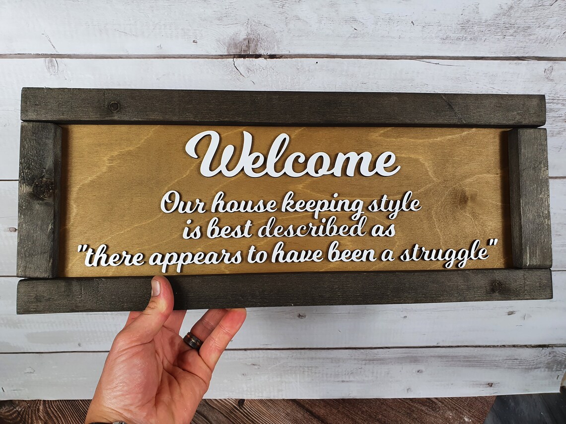 Funny Sign Front Door Display Sarcastic Plaque Wood Etsy UK