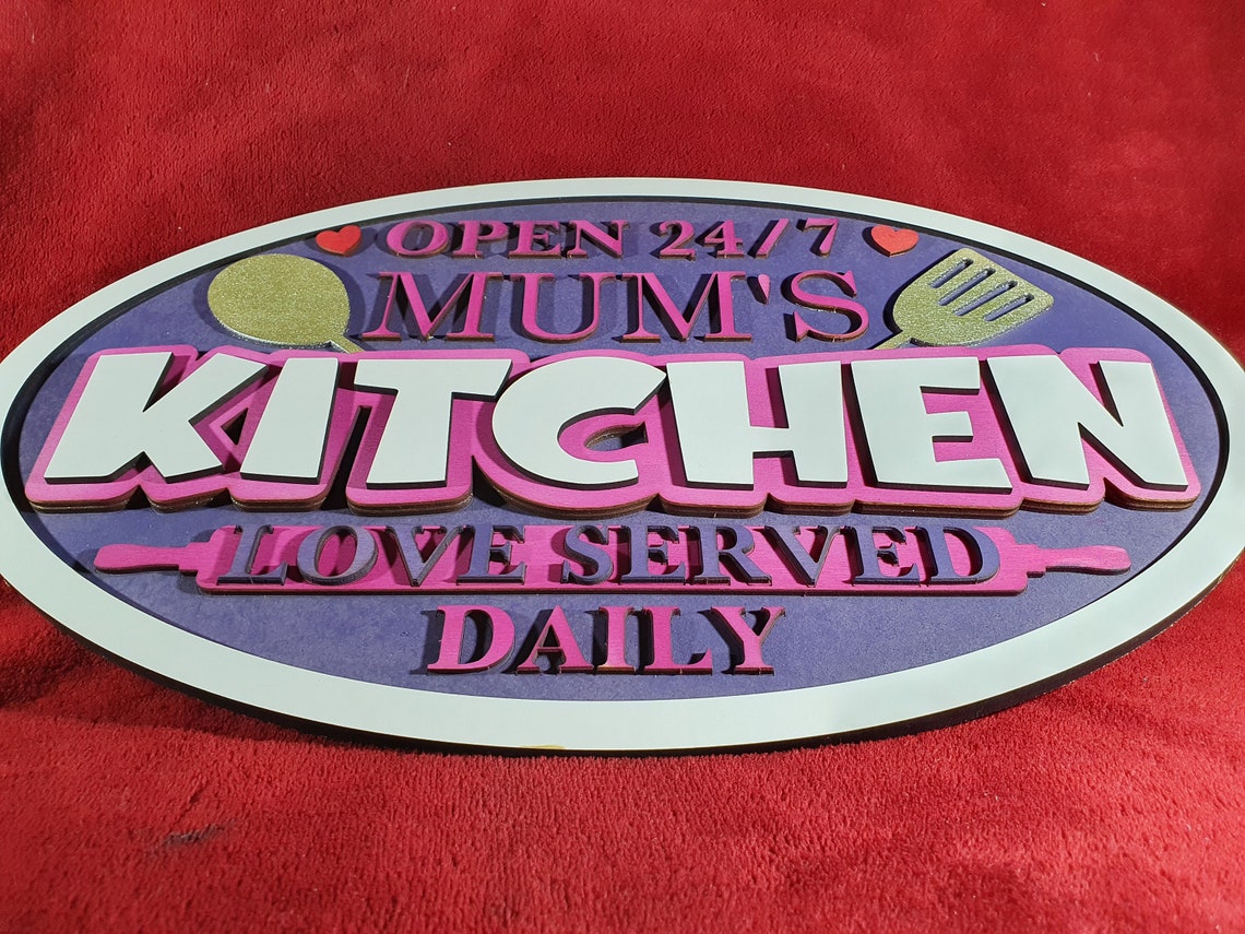 Large Mums Kitchen Wall Door Sign Wall Décor Wall Hanging Etsy