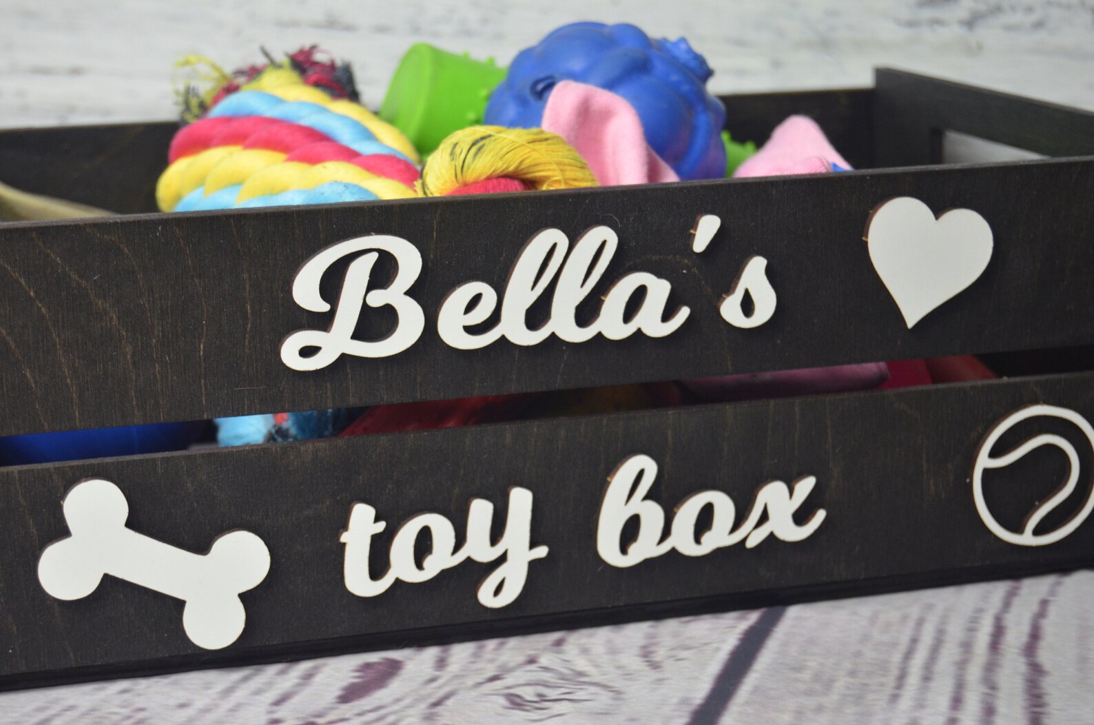Custom pet toy box. Personalised dog toy box. Choice of Etsy