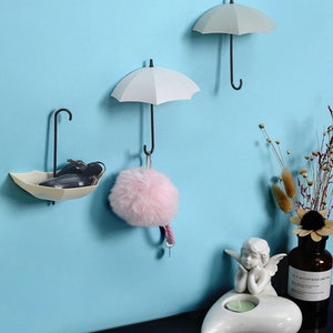 6 PCS Assorted Colorful umbrella  wandhaken ,Towel Hook, Decorative Wall Hook, Coat Hanger Keys Hook