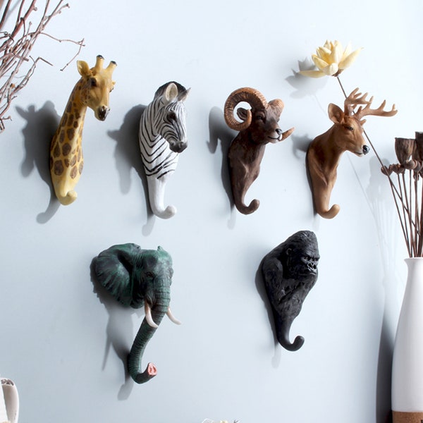 Animals Vintage Wall hooks, Kidsroom hooks,Hat wandhaken, Towel Hook, Towel Hanger , Entryway Coat Rack