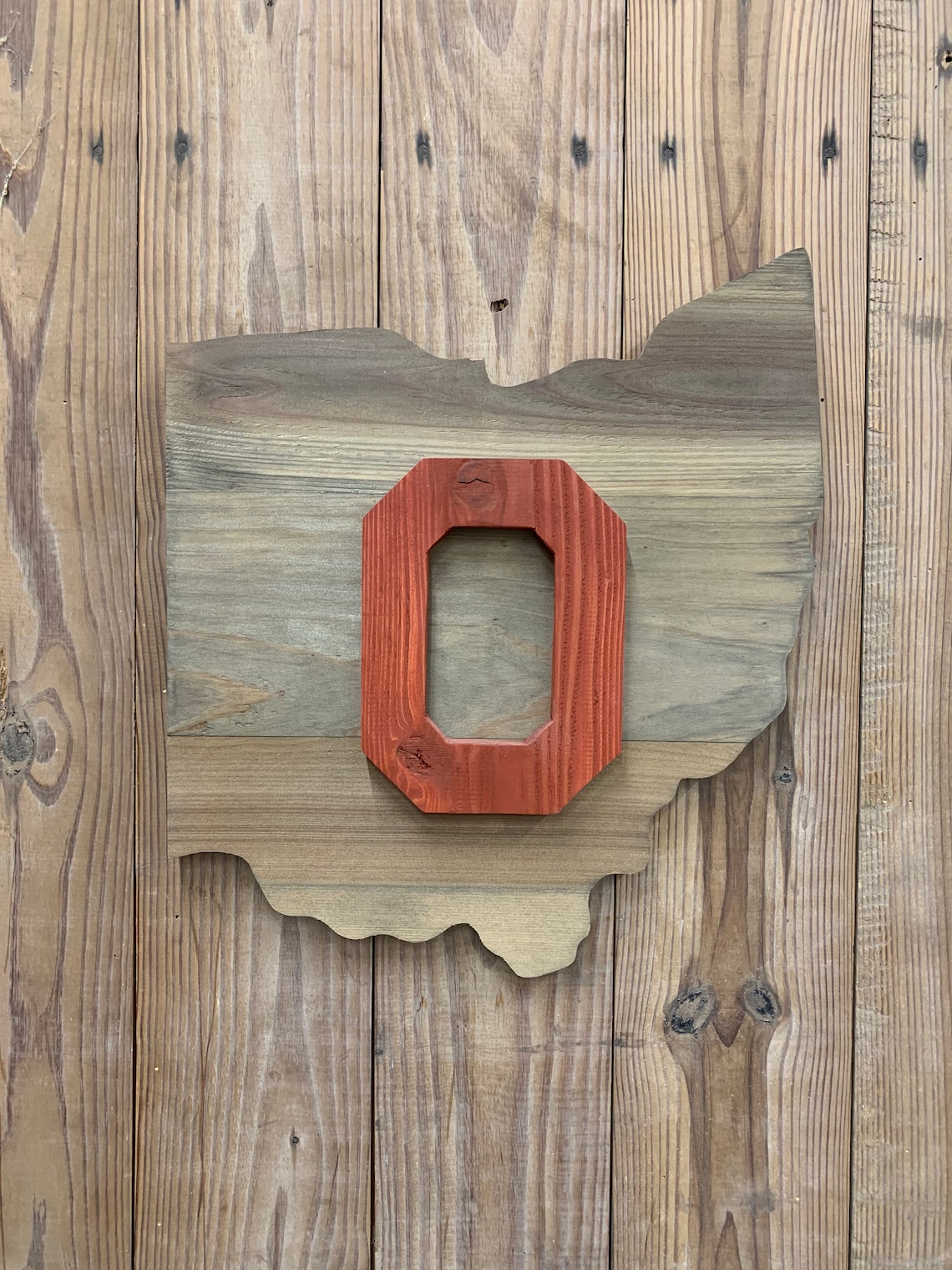 Rustic Distressed Wooden Ohio State Buckeyes Flag 15x28 | Etsy