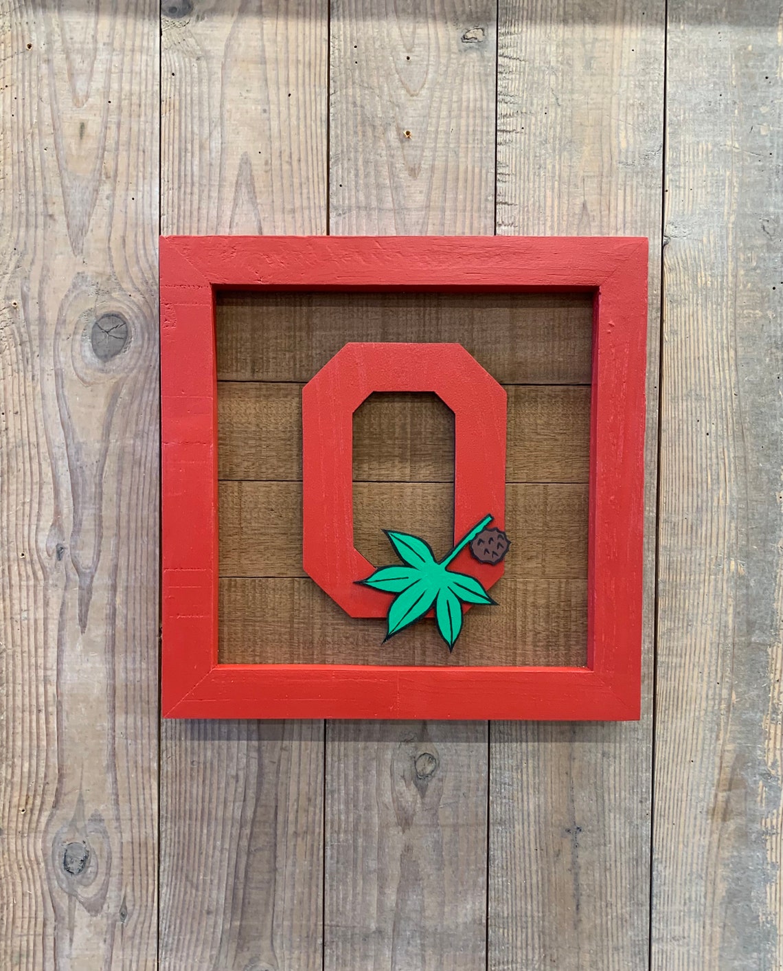 Rustic Distressed Wooden Ohio State Buckeyes Flag 15x28 | Etsy