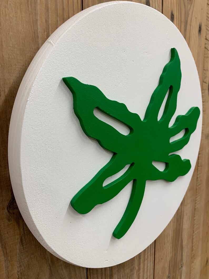 Buckeye Leaf Helmet Sticker Wood Sign Etsy