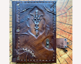 Leather Notebook - Cross Embossed Leather Journal -Leather Diary Books -Handcrafted notebook -Handmade Books -Leather Sketchbook - Notebooks