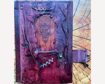 Leather Notebook - Owl Embossed Leather Journal -Leather Diary Books -Handcrafted notebook -Handmade Books -Leather Sketchbook - Notebooks