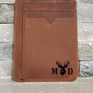 Minimalist Leather Wallet, Personalized Slim Front Pocket Wallet, Men&#39;s Cardholder, Distressed Leather Cardholder, Perfect Gift