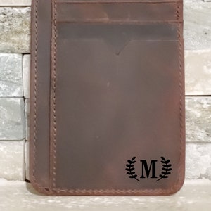 Slim Wallet, Fathers Day Gift, Minimalist Leather Card holder, Personalized Card Holder, Leather Wallet, Custom Card Holder, Gift for Him