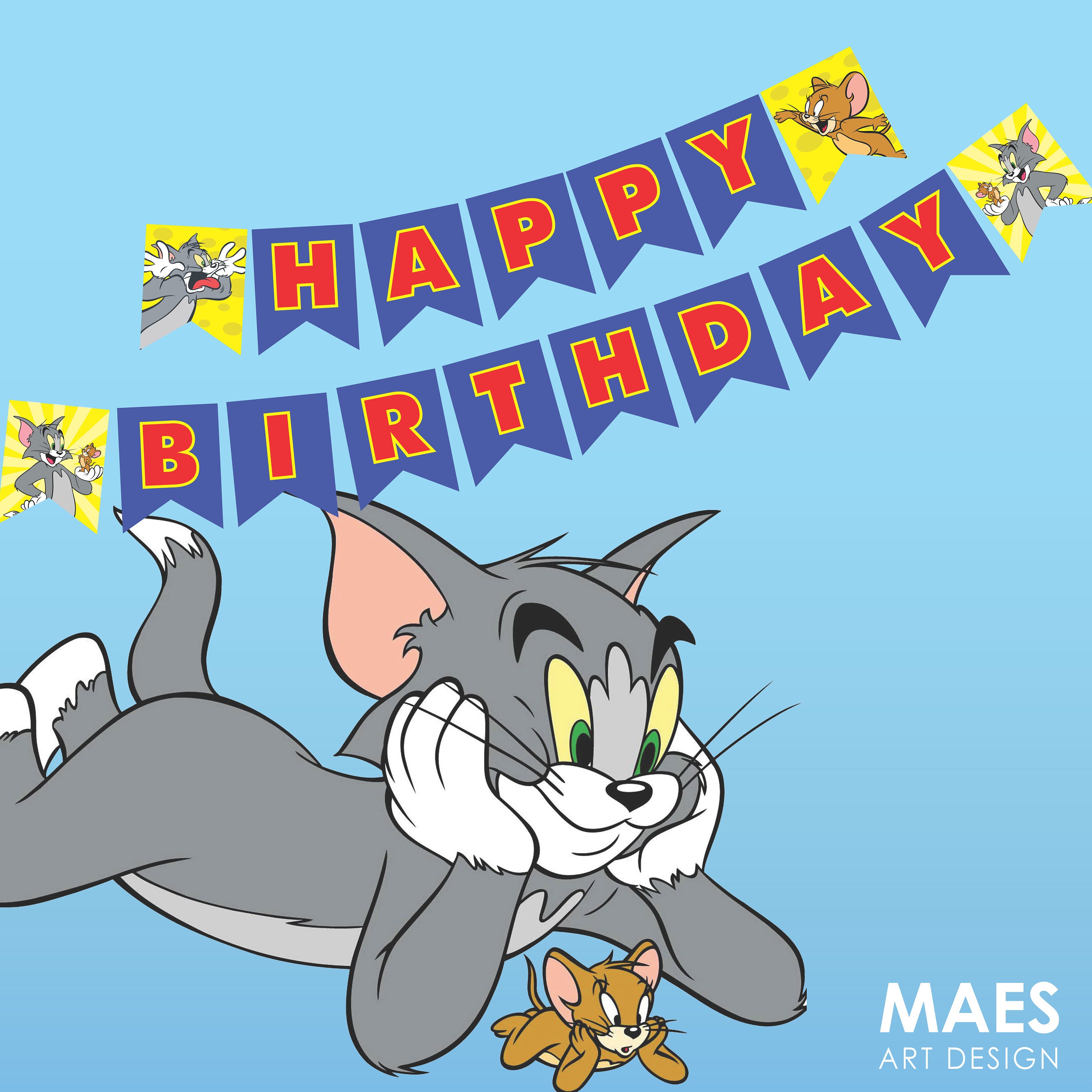 Tom and Jerry Birthday Party Decoration Instant Download Etsy España