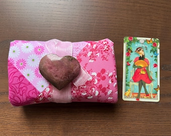 Handmade Pink Quilt Tarot Wrap & Reading Cloth