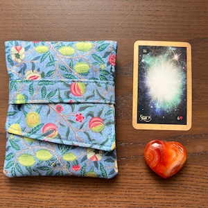 Pochette de tarot, étui pour lenormand, petite etteilla ou pochette ou mini cartes de tarot, mini pochette de pont, sac de voyage de pont, accessoire de tarot fait main